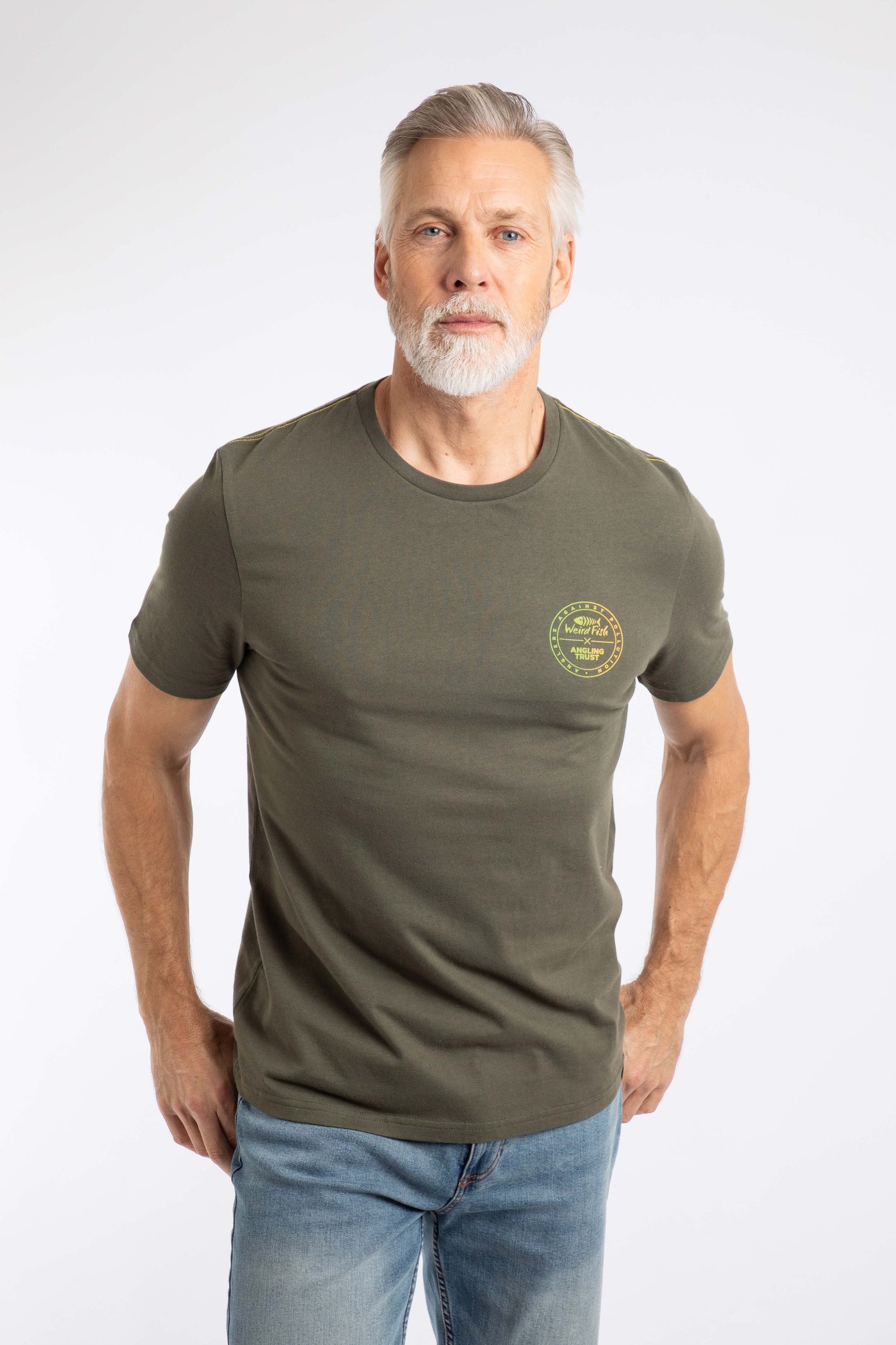 Weird Fish Angling Trust Back Print Graphic T-Shirt Fir Green Size XL