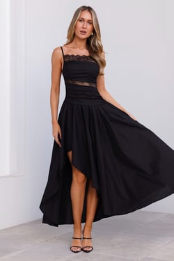 Black Tie Chic Maxi Dress Black