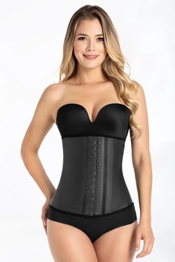 Waist Trainer Long Latex - Black / 5XL