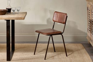 nkuku Ukari Leather Dining Chair | Seating | One Size | Chocolate Brown