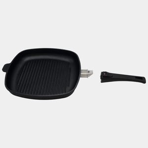 XD Nonstick 11" x 11" Square Grill Pan with Detachable Handle - Induction
