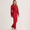 Women's Moose On Red Flannel Pajama Set