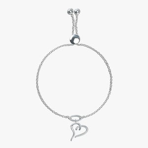 Heart Bolo Diamond Bracelet - 0.03 CT