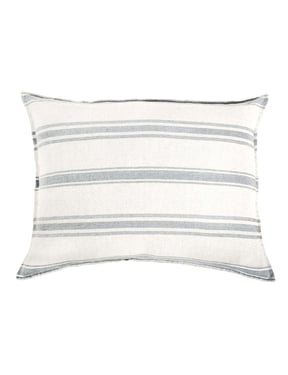 Jackson Linen King Sham   Cream / Grey