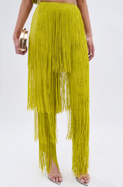 AKIRA Oh So Fringe Pants | Green | Size 1X