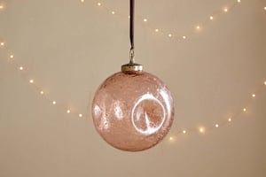 nkuku Nishan Pinched Giant Bauble | Christmas Decorations | Large | Copper