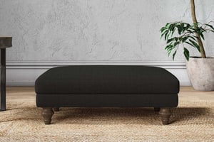 nkuku Marri Dining Footstool | Make To Order | Medium | Brera Linen Charcoal