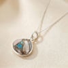 Sterling Silver Opal & Turquoise Gemstone Crystal Necklace