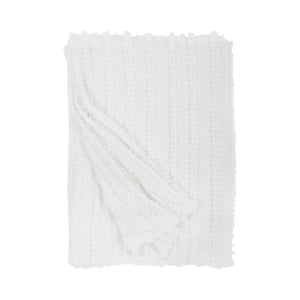 Camille Chenille Oversized Throw Blanket   Winter White
