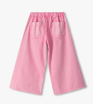 Girls Flamingo Pink Wide Leg Jeans