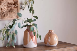 nkuku Lucia Ceramic Vase | Vases & Planters | Small | Terracotta Mix