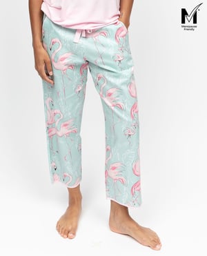 Francesca Womens Flamingo Print Cropped Pyjama Bottoms - 28