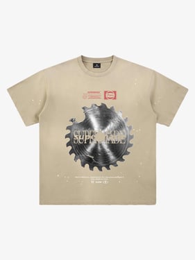Industrial Saw Blade Graphic T-Shirt - Apricot / 2XL