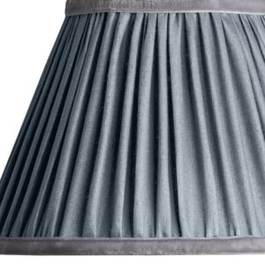 25cm empire shade in moonstone silk with velvet tape