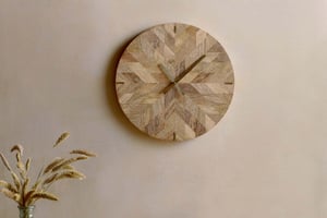 nkuku Enugu Mango Wood Clock | Decorative Accessories | One Size | Natural