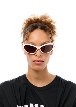 White Cat Eye Sunglasses - os