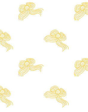 Bows' Wallpaper by Clare V. - Marigold - Traditional / 27 in. x 27 ft.