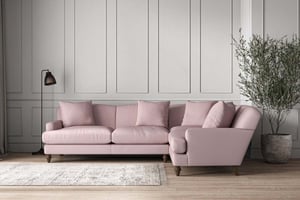 nkuku Deni Large Right Hand Corner Sofa | Make To Order | Recycled Cotton Lavender | No Colour