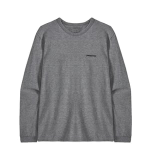 Patagonia Womens L/S P-6 Logo Responsibili-Tee Gravel Heather