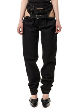 BELTED JEANS - 34