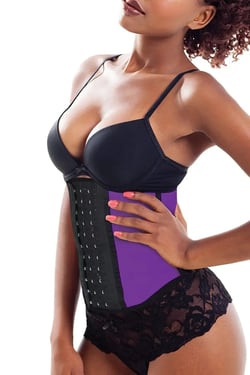 Corset Belt Short Latex - Purple / 5XL