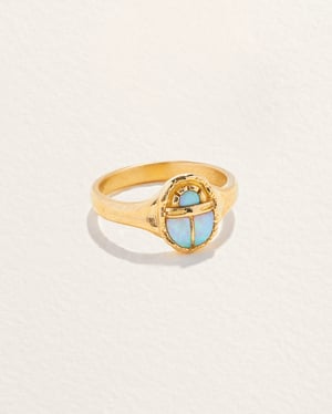 Inlay Scarab Ring - 8