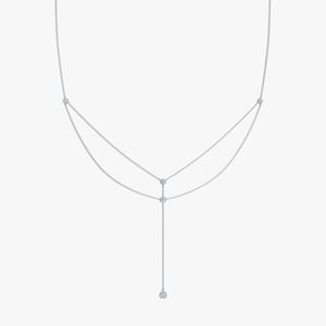 Double-Layered Lariat Necklace - 0.70 CT
