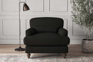 nkuku Deni Armchair | Make To Order | Brera Linen Charcoal | No Colour