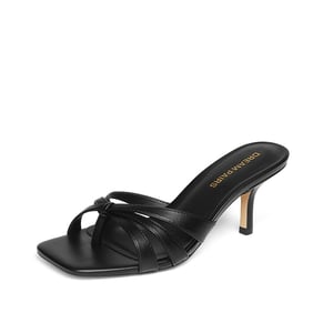 DREAM PAIRS Women   s Square Toe Heels with Crossover Straps