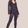 Goddiva Wrap Sequin Top With Cami - Blackgold