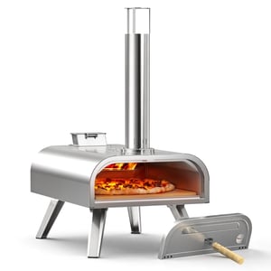 16" Wood Pellet Pizza Oven, Sliver/Black - Hot Sale