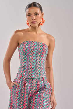AKIRA Coastal Babe Corset Top | Size 1X