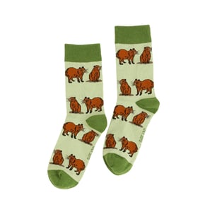 Save the Green Capybara Bamboo Socks | UK Adult 7-11