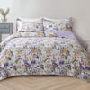 QE Home Keiley Cotton Quilt Set, Floral, Purple, King