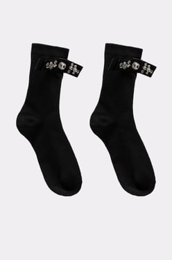 AKIRA With A Pump Shoes Embellished Socks | Black