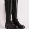 Black Leather Knee High Boots