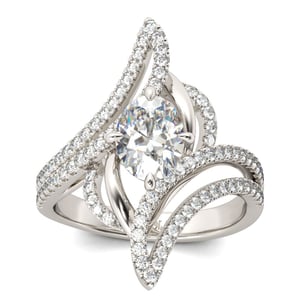 Jeulia Bypass Oval Cut Sterling Silver Ring