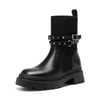 DREAM PAIRS Stride Lug Sole Platform Slip On Booties