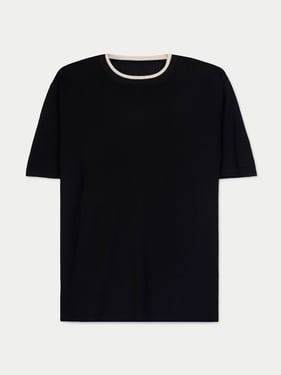 Cashmere Silk Double-Collar T-Shirt - 2XL / light blue / MK0332-7018/7015