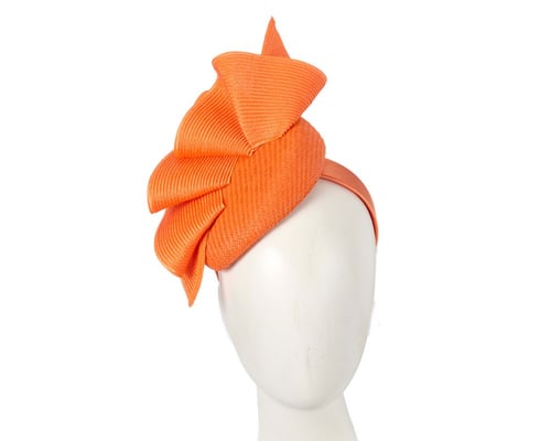Orange pillbox fascinator by Fillies Collection S259