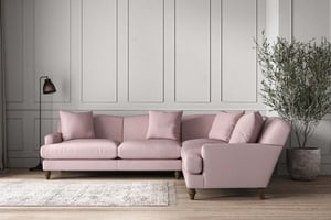 nkuku Deni Right Hand Corner Sofa | Make To Order | Super Grand | Recycled Cotton Lavender