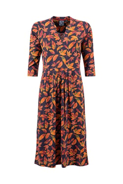 Weird Fish Isolde Printed Jersey Midi Dress Night Blue Size 12