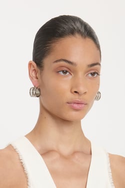 Victoria Beckham Dorian Hoop Earrings In Silver - ONE SIZE - Womens