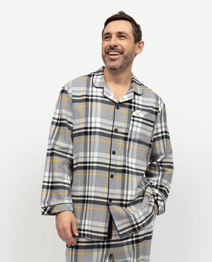 Parker Mens Brushed Check Pyjama Top - XL