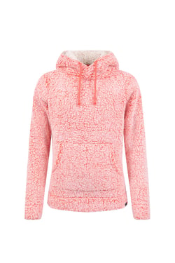Weird Fish Yara Cosy Fleece Hoodie Hot Coral Size 20
