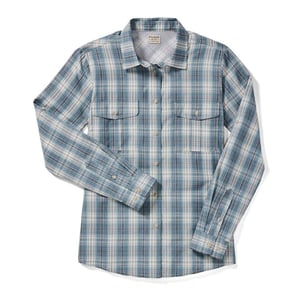 Filson Womens Lake Crescent Shirt Ivory/Teal/Orange