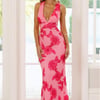 Lime Light Mesh Halter Maxi Dress Pink