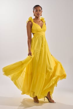 AKIRA Dream Girl Maxi Dress In Yellow | Size Large