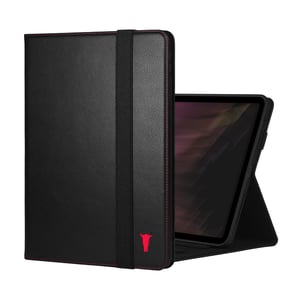 iPad Pro 11" Leather Case (M5/M4) - Black with Red Detail