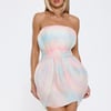 Candy Coated Strapless Mini Dress Rainbow